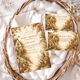 Whimsical Boho Pompoen Baby Shower Kaart