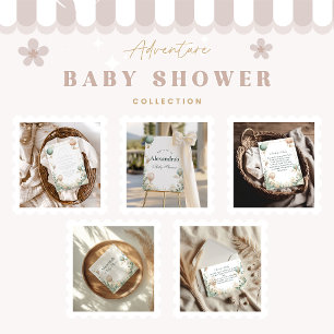 grillig Baby shower met heteluchtballon Folie Uitnodiging