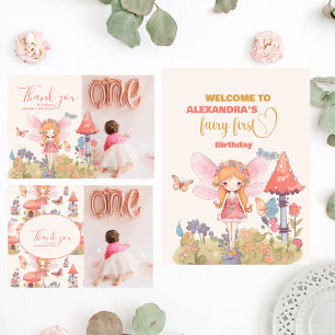 Fairy First Enchanted Woodland 1st Birthday Cadeaupapier