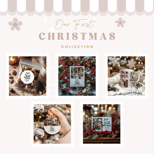 7 Foto Minimalistisch Onze Eerste Kerstmis Getrouw Keramisch Ornament