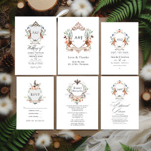 Woodland Laurel Crest Monogram Weddenfoto Save The Date