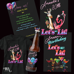 Neon Blacklight Abstract Glas Verjaardag Kartonnen Onderzetters