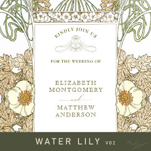 Vintage Wedding Invitations Art Nouveau door Mucha Kaart