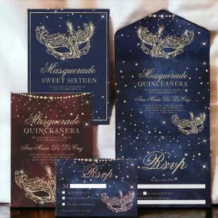 Masquerade masker elegant roos goud glitter RSVP