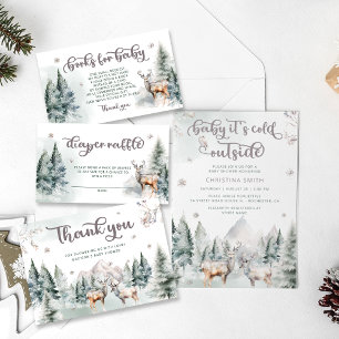 Bosdieren Herten Winter Kaarten en geschenken Poster