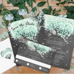 Blue Bumble Bee Forest Fairy Tale Wedding Invite Kaart