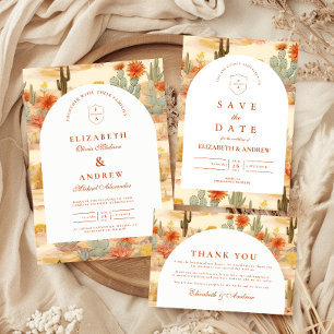 Terracotta Woestijn Romance Bruiloft Save The Date