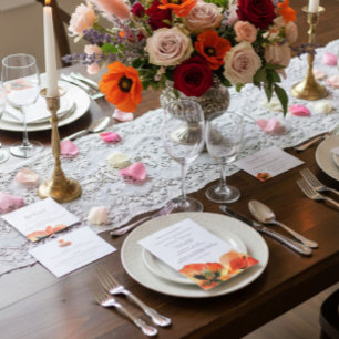 Elegant wit rood papaver vriendelijk antwoord kaart