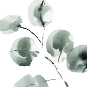 Gedmuleerde groene Eucalyptus Modern Wedding Kaart