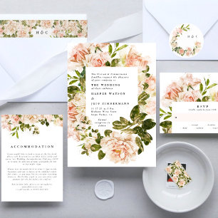 Elegant Roos Romance Wedding Ronde Sticker