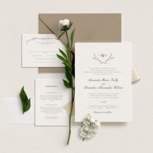 Elegant Forest Brown Wedding Details Kaart