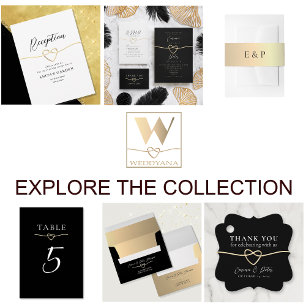 Elegant Black and White Wedding Bedankt Ronde Sticker