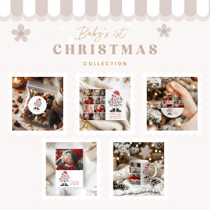 Foto Schattige Santa Baby 1st Christmas Feestdagenkaart