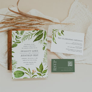 Wild Meadow Wedding Invitation Kaart