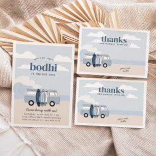 De Big One Boys Beach Surf Verjaardag Bedankkaart