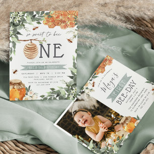 Zoet op bee One   Eerste verjaardag Kaart