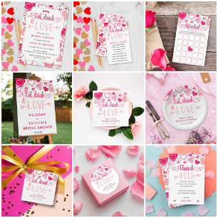 "Eten, Drink & Liefde" Valentijnsdag Vrijgezellenf Servet