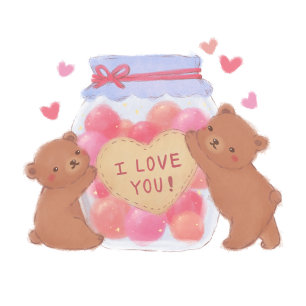 Valentijnsdag: Teddy Bear & Pink Vintage Car Feestdagenkaart