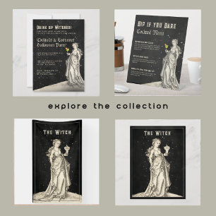 Heksenthema Halloween Party Cocktail Menu Servet