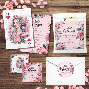 Queen of Hearts speelt Kaart roze Baby shower