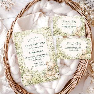 Betoverde Groene Teddybeer Baby Shower Servet