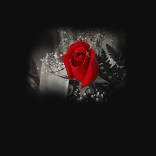 Elegante rode roos zwart en wit bruiloft kaart