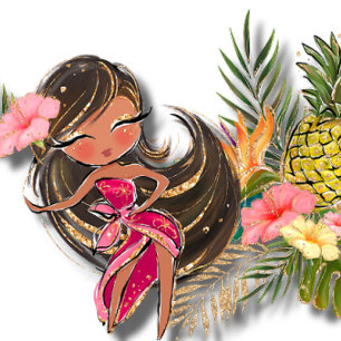 Aloha Glitter Wedding Shower Kaart