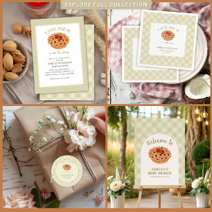 Waterverf Een beetje cutie pie herfst baby shower Kaart