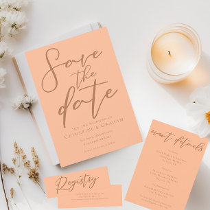 Sweet Peach Minimalistische Typografie Zomer Save The Date