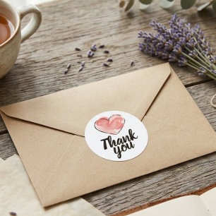 Met de Hand van Liefde Mooie Hart Verpakking Ronde Sticker