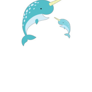 Narwhal Baby shower Geel Geslacht Neutrale Whale Kaart