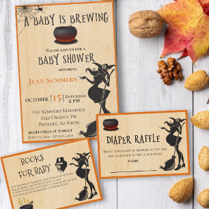 Diaper Raffle Baby Brewing Witch Halloween Informatiekaartje