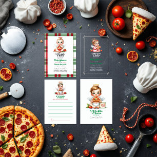 Een klein stukje van de hemel Pizza-Theme Baby sho Acryl Uitnodigingen