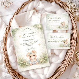 Salie Groene Konijn Bloemen Baby Shower Servet