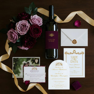 Royal Muse Medieval Fantasy  Plum Wedding Kaart