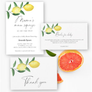 Lemon Baby shower Mama's Main Squeeze Uitnodiging
