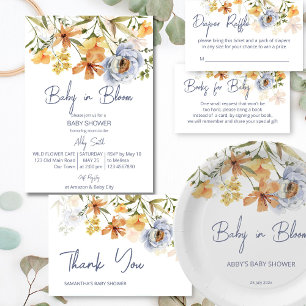 Baby in bloom wildflower baby shower afgedrukt servet