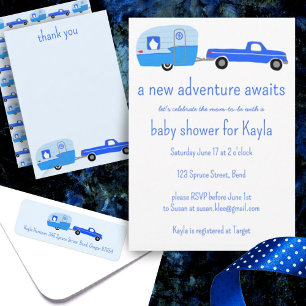 Adventure wacht op Schattige Truck & Trailer BABY  Kaart