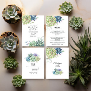 Waterverf woestijnCactus Succulents Wedding Kaart
