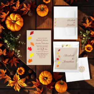 Fall Leaves Wedding Ronde Sticker