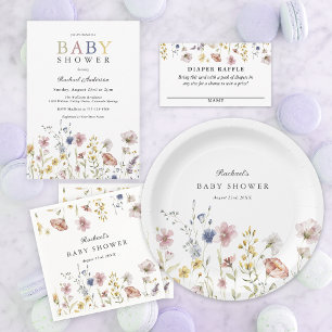 Boho Fresh Wildflower Baby shower Servet