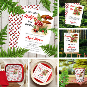 Een schattig lieveheersbeestje is op weg naar het  bedankkaart