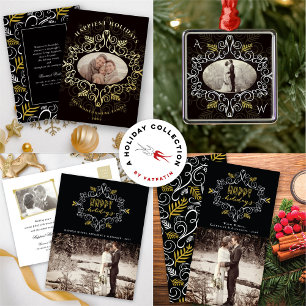 Feestelijk gebladerte Art Deco Goud  Chique Vakant Satijnen Lint