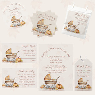 Waterverf Herfst Pompoen Baby shower Welkom Servet