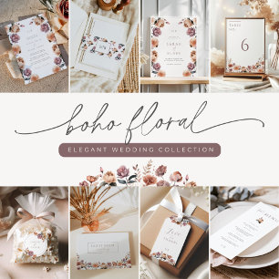 Neutrale Paarse Bloemen Trouwtafel Nummer Kaart
