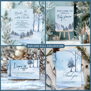 Baby is koud buiten winterse sneeuwvlok baby showe ronde sticker