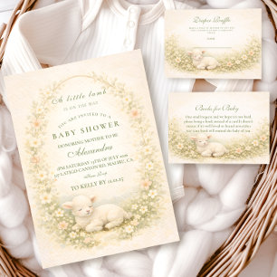 Klassieke Little Lamb Bloemenkrans LuierRaffle Informatiekaartje