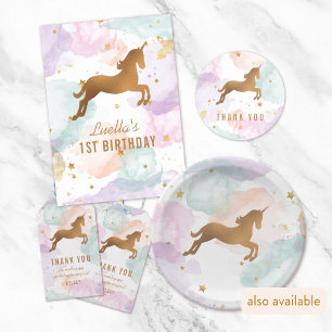 Pastel Unicorn Birthday Party Poster