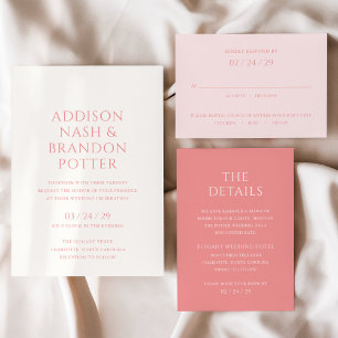 Addison Roze Classic Elegant Bruiloft RSVP Kaartje