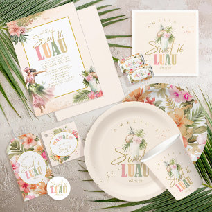 Hawaiian Luau Sweet Sixteen ID1092 Ronde Kartonnen Onderzetter